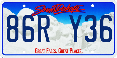 SD license plate 86RY36