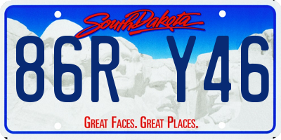 SD license plate 86RY46