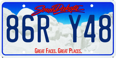 SD license plate 86RY48