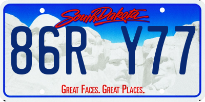 SD license plate 86RY77