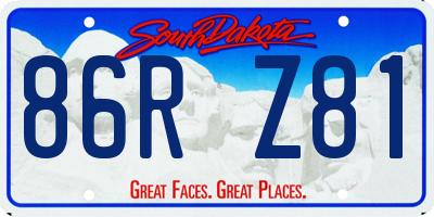 SD license plate 86RZ81