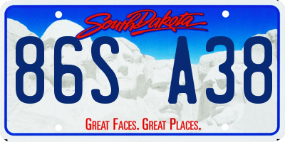 SD license plate 86SA38