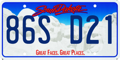 SD license plate 86SD21