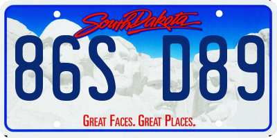 SD license plate 86SD89