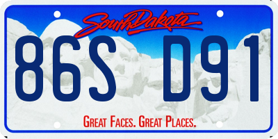 SD license plate 86SD91