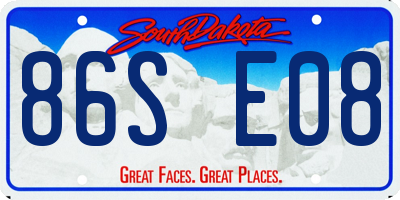SD license plate 86SE08