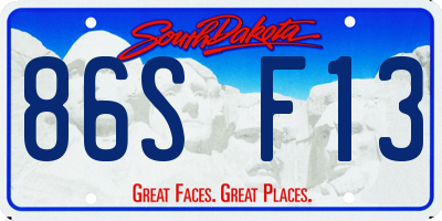 SD license plate 86SF13