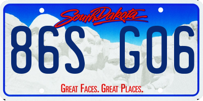 SD license plate 86SG06