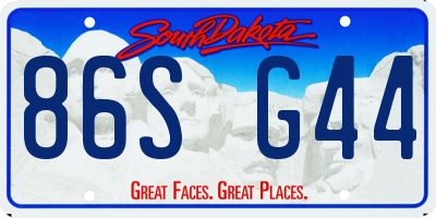 SD license plate 86SG44