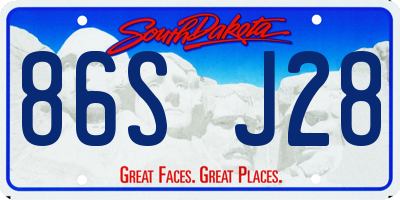 SD license plate 86SJ28