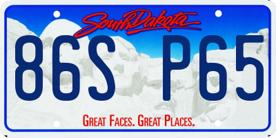 SD license plate 86SP65