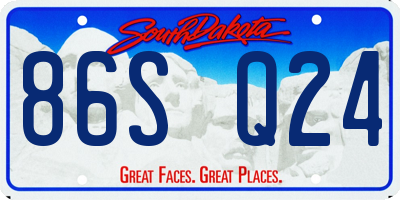 SD license plate 86SQ24