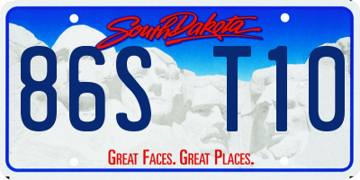 SD license plate 86ST10