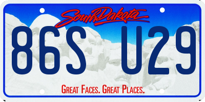 SD license plate 86SU29