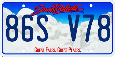 SD license plate 86SV78
