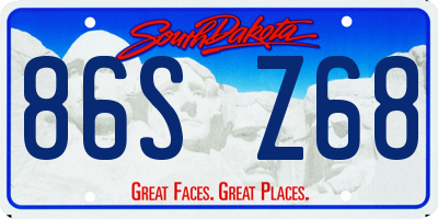 SD license plate 86SZ68