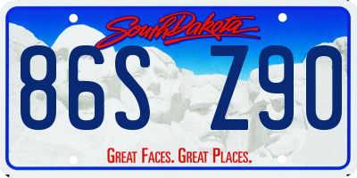 SD license plate 86SZ90