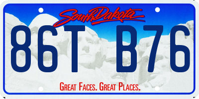 SD license plate 86TB76