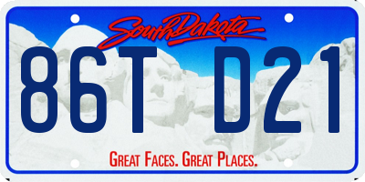 SD license plate 86TD21