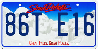 SD license plate 86TE16