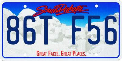 SD license plate 86TF56