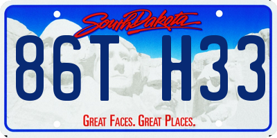 SD license plate 86TH33
