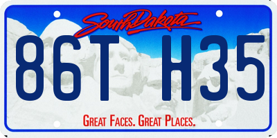 SD license plate 86TH35