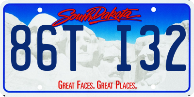 SD license plate 86TI32