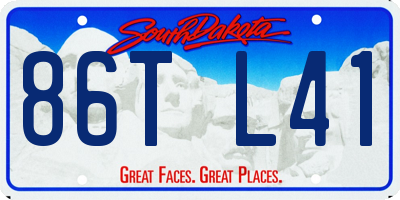SD license plate 86TL41