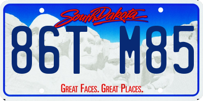 SD license plate 86TM85
