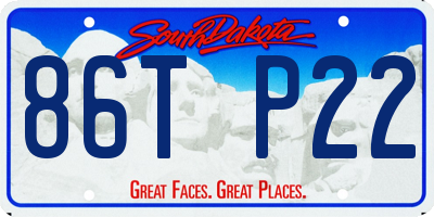 SD license plate 86TP22