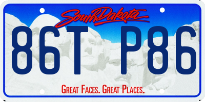 SD license plate 86TP86
