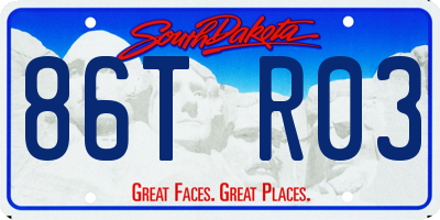 SD license plate 86TR03