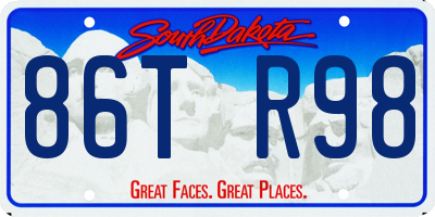 SD license plate 86TR98