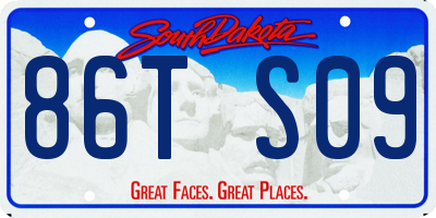 SD license plate 86TS09