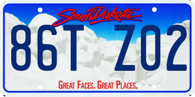 SD license plate 86TZ02