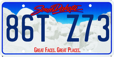 SD license plate 86TZ73