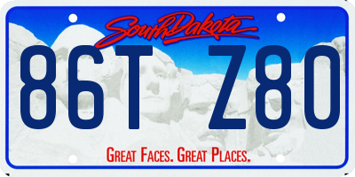 SD license plate 86TZ80