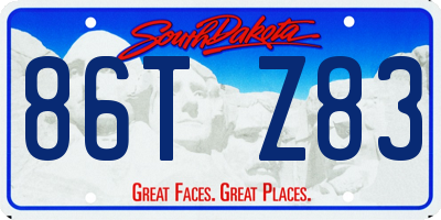 SD license plate 86TZ83