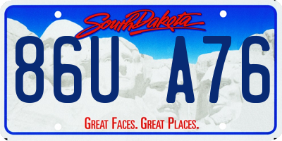 SD license plate 86UA76