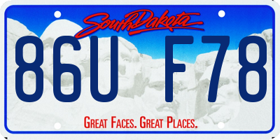 SD license plate 86UF78