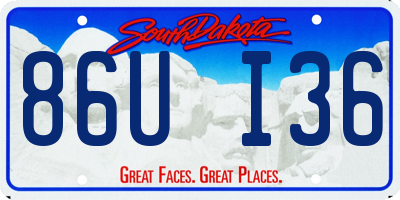 SD license plate 86UI36