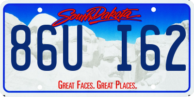 SD license plate 86UI62