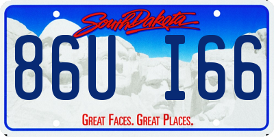 SD license plate 86UI66