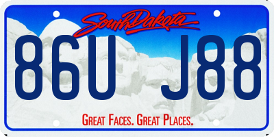 SD license plate 86UJ88