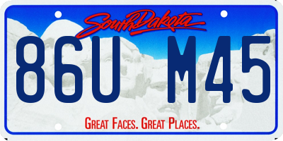 SD license plate 86UM45