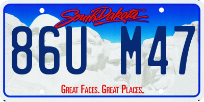 SD license plate 86UM47