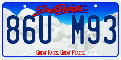 SD license plate 86UM93