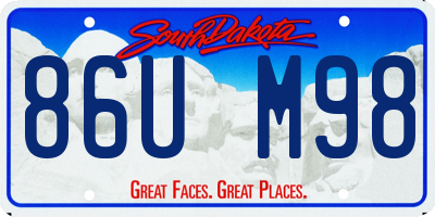 SD license plate 86UM98