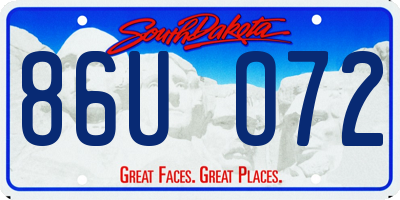 SD license plate 86UO72